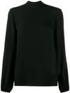 Theory High Standing Collar Blouse In Black