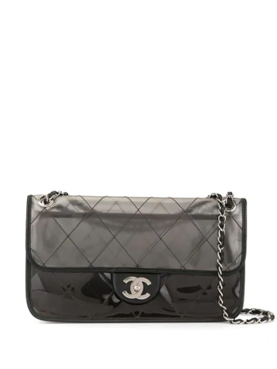 Pre-owned Chanel Double Chain Shoulder Bag In Black