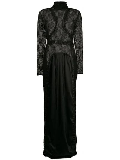 Almaz Layered Lace Dress In Black