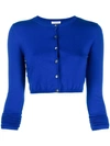 P.a.r.o.s.h Cropped Long Sleeve Cardigan In 083 Bluette