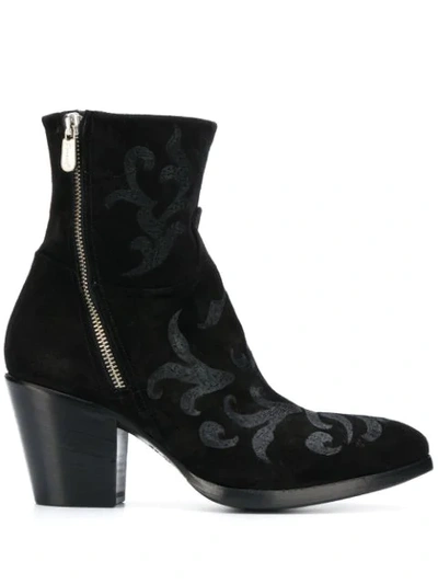 Rocco P 70mm Zipped Ankle Boots In Black