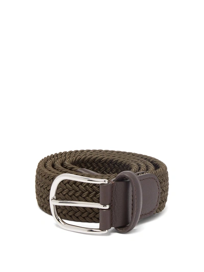 Anderson's Woven Elasticated Belt In Green