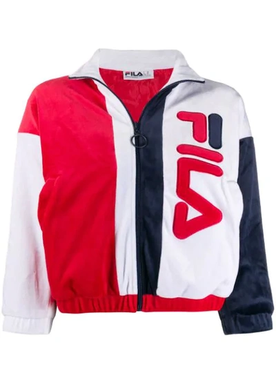 Fila Cropped Zipped Logo Jumper In 001