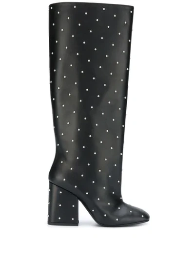 Marni Stud-embellished Knee-high Boots In Black