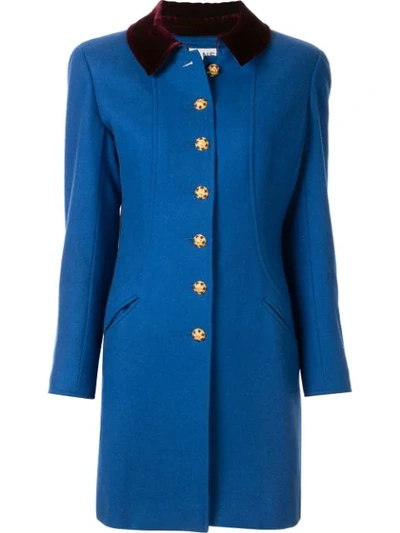 Pre-owned Chanel 1996 Cc Button Jacket In Blue
