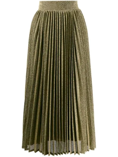 Amuse Pleated Mid-length Skirt In Gold