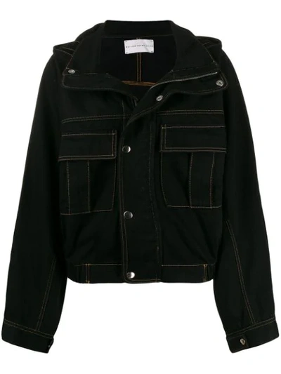 Matthew Adams Dolan Utility Pocket Denim Jacket In Black