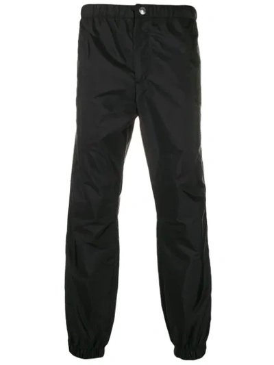 Prada Panelled Tapered Trousers In F002l Nero+fumo