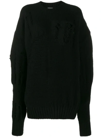 Ann Demeulemeester Distressed Effect Jumper In Black