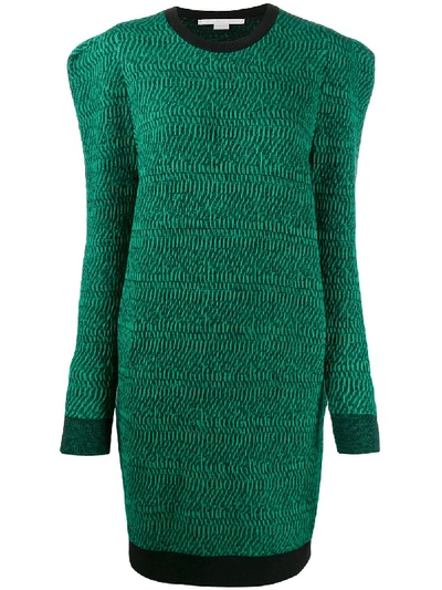 Stella Mccartney Padded-shoulder Jumper Dress In Green