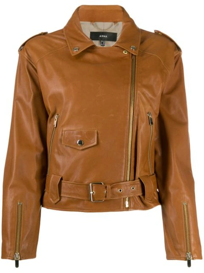 Arma Doris Lee Biker Jacket In Brown