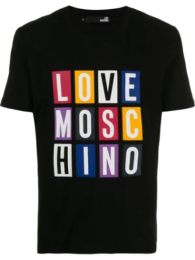 Love Moschino Logo Print T-shirt In Black