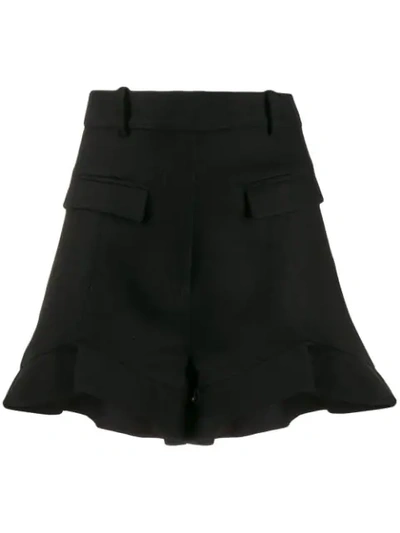 Acler Ruffle Trimmed Shorts In Black