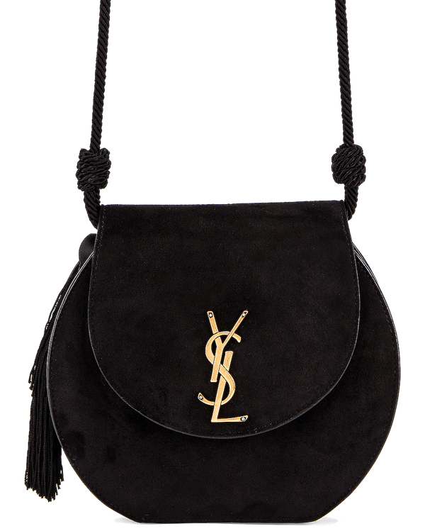 Saint Laurent Demi Lune Umhangetasche In Black Modesens