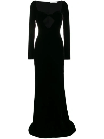 Alessandra Rich Cut-out Detail Gown In 900 Black