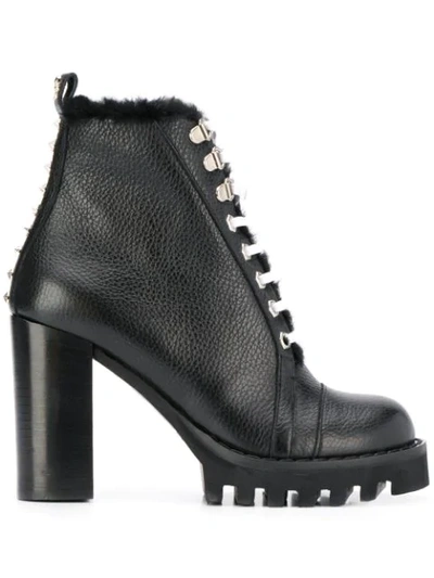 Philipp Plein Star Studded Ankle Boots In Black
