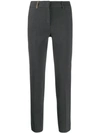 Peserico Slim Fit Cropped Trousers In Grey