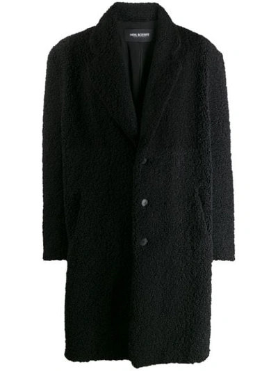 Neil Barrett Faux Shearling Coat In Black