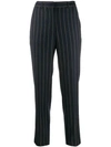 Incotex Striped Tapered Trousers In Blue