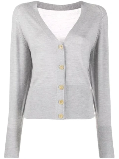 Joseph V-neck Cardigan In 0900 Silver