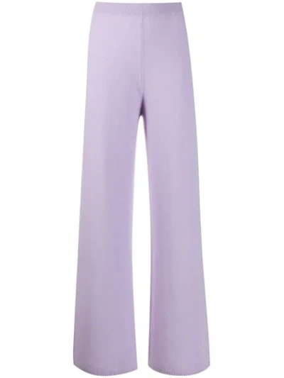 Joseph Knitted Flared Trousers In Purple