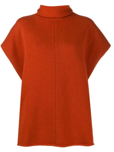 Joseph Poncho Knitted Jumper In Orange