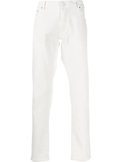 Jacob Cohen Mid Rise Straight Leg Jeans In White