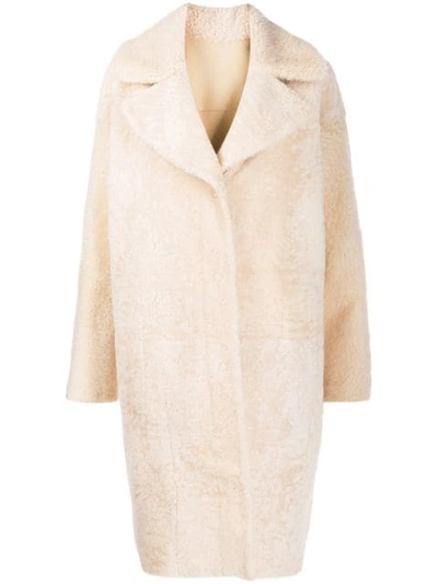 Drome Oversized Faux-fur Coat In Neutrals