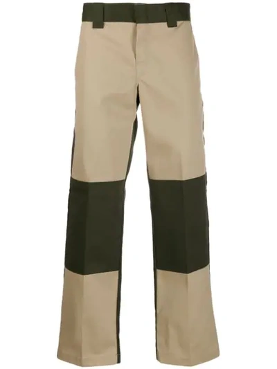 Dickies Construct Straight-leg Panelled Trousers In Green