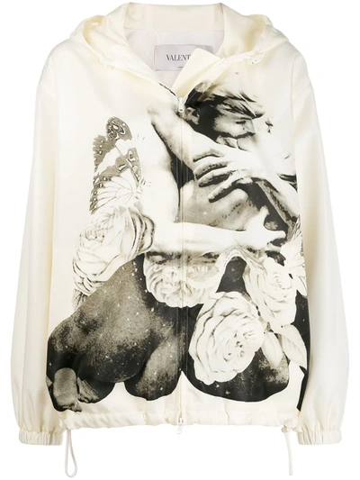 Valentino X Undercover Lovers Zipped Sweatshirt In Ivory