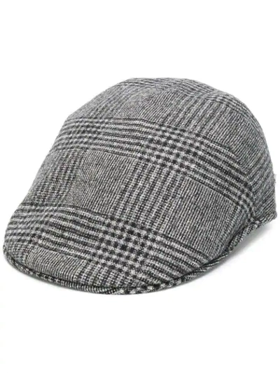 Tagliatore Bill Checked Flat Hat In Grey ,black