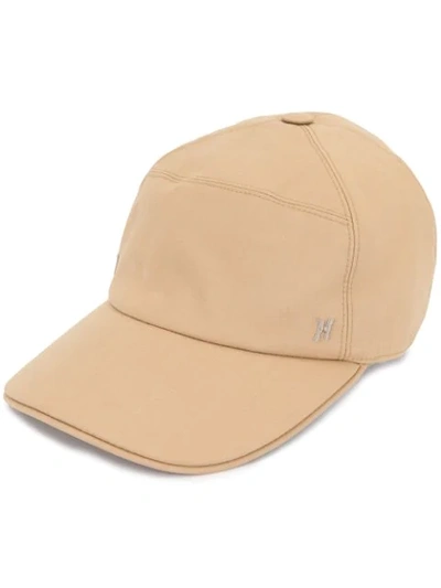 Pre-owned Hermes  Embroidered Logo Cap In Brown