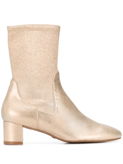 Stuart Weitzman Ernest Ankle Boots In Gold
