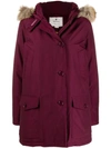 Woolrich Hooded Padded Coat In Red