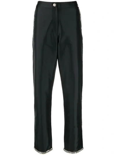 Giuseppe Di Morabito Crystal-embellished Satin Trousers In Black