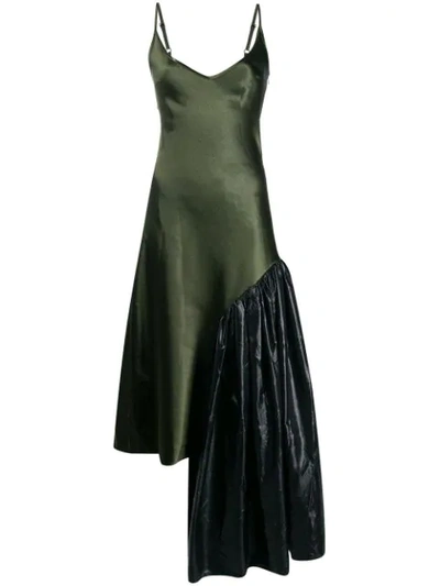 Collina Strada Asymmetric Slip Dress In Black