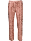 Ann Demeulemeester Floral Embroidered Slim Fit Trousers In Pink