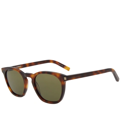 Saint Laurent Sl 28 Slim Sunglasses In Brown