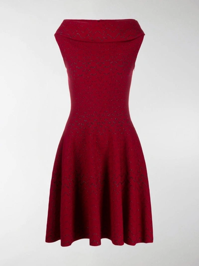Alaïa Rome Knitted Dress In Red
