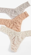 Hanky Panky Signature Lace Original Rise 3 Pack In Neutral