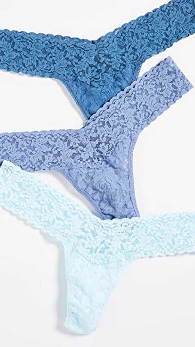 Hanky Panky 3 Pack Something Blue Low Rise Thongs