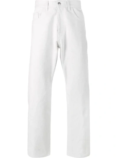 Raf Simons Straight Bleached Jeans In White