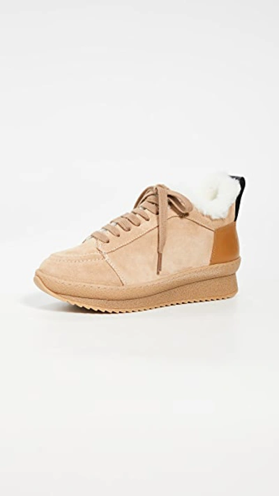Joseph Crosta Crepe Shearling Low Booties In Biscotto