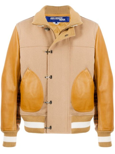 Junya Watanabe Patchwork Leather Jacket In Brown