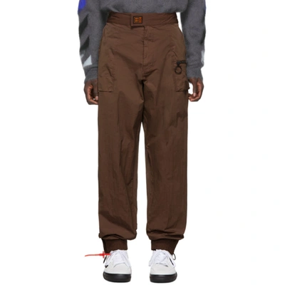 Off-white Brown Nylon Track Pants In 5000 Brnno