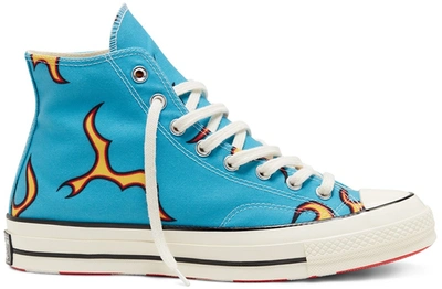 Pre-owned Converse  Chuck Taylor All-star 70s Hi Golf Le Fleur Flames In Horizon Blue/egret-black