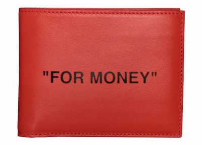 Pre-owned Off-white  Quote Wallet "for Money" Orange Black