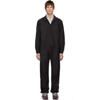 Engineered Garments Black Canvas Coverall Suit In Dt003 Black