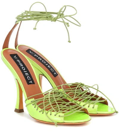 Y/project Lace-up Leather Sandals In Yellow