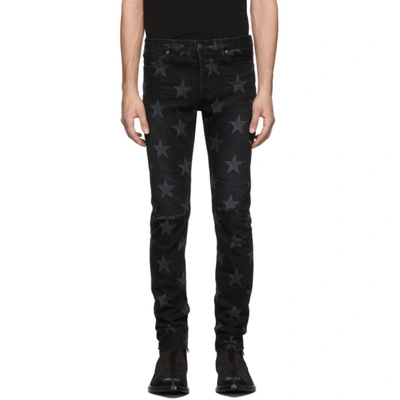 Takahiromiyashita The Soloist Takahiromiyashita Thesoloist. Black Stretch Star Tapered Knee Slit Jeans